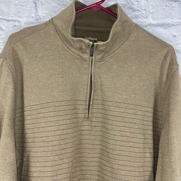 Van Heusen cotton blend quarter zip pullover w/stripes XL Men - Picture 4 of 6